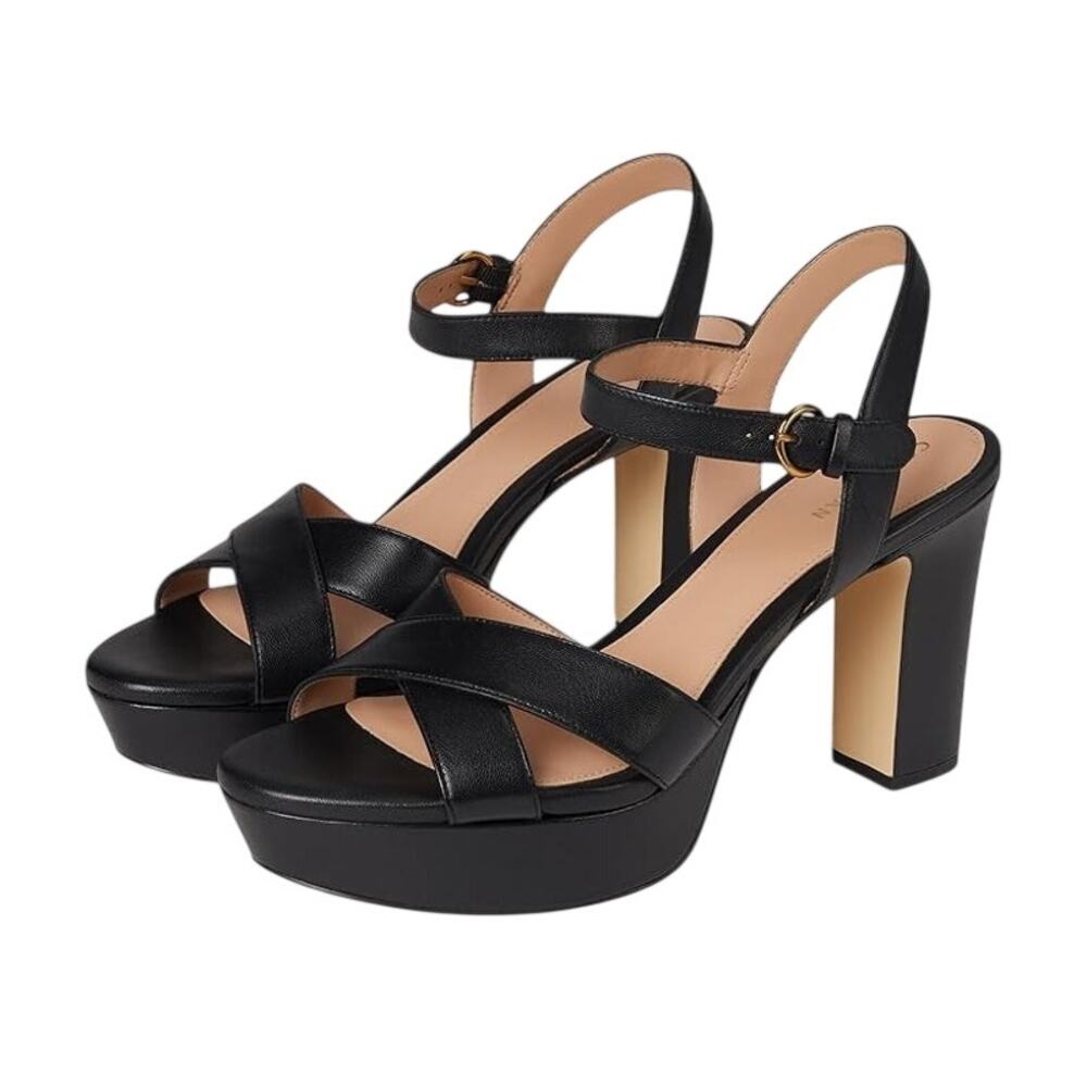 Cole Haan Womens Riannon Platform Heel Sandal US 6 B EU 36 Black GUC
